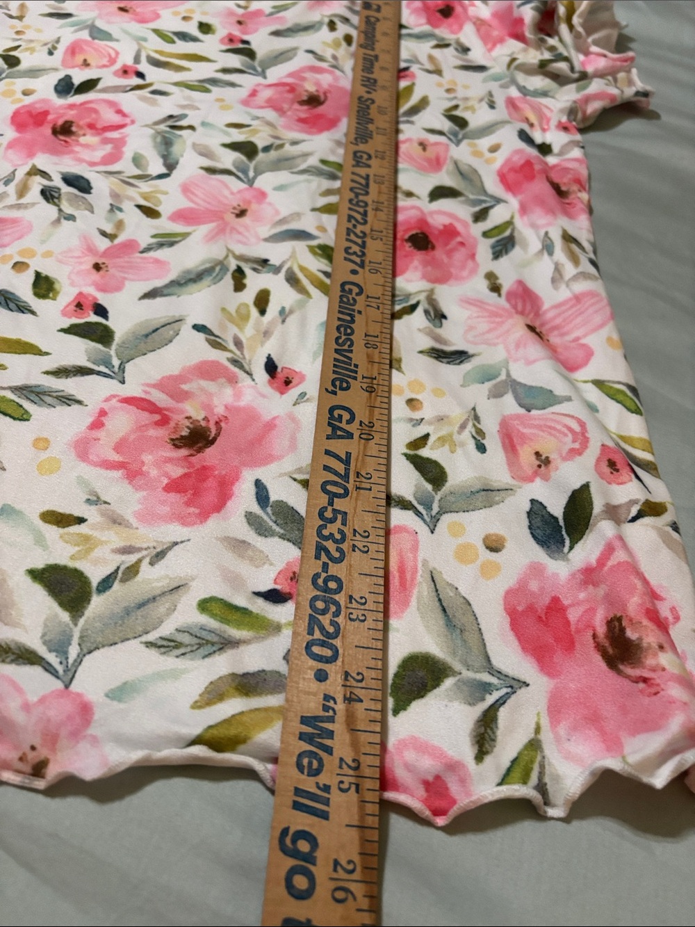 Floral Pink Cotton Blend Women's Pajama Top and Bottom Set - Picture 9 of 10